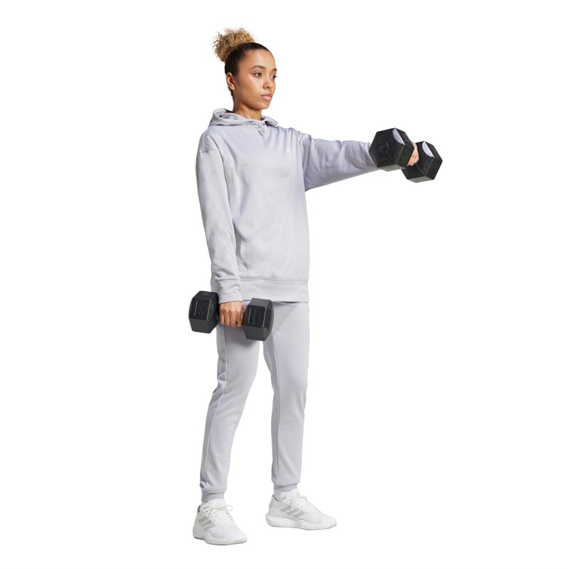 adidas Dame AEROREADY Game And Go Hættetrøje Glory Grey/Hvid - Billede 5