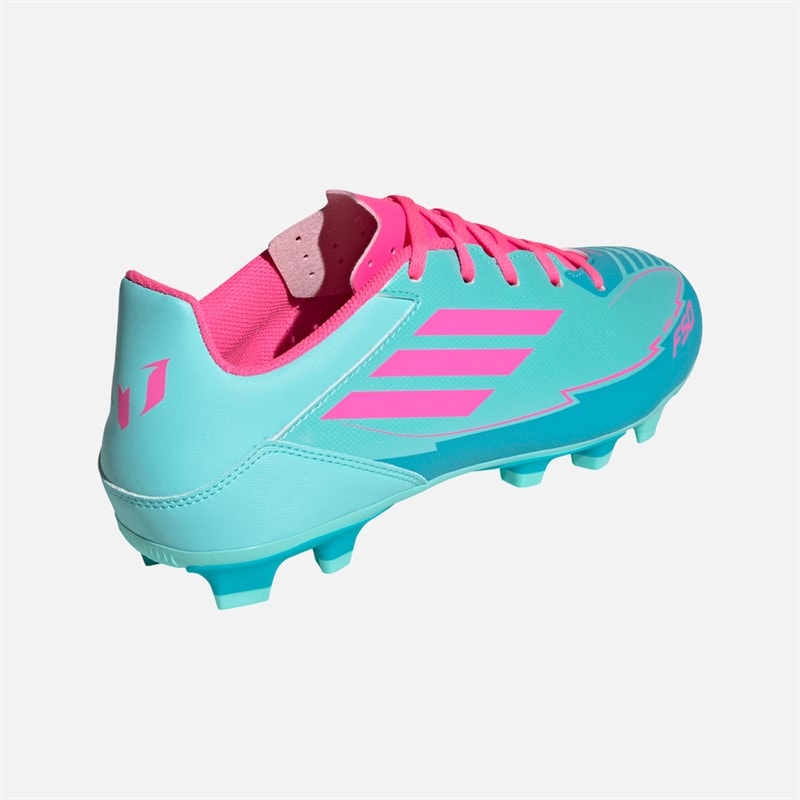 adidas Herre F50 Club Messi FG/MG Faste/Multi Jord Fodboldstøvler Flash Aqua/Lucid Pink/Lucid Cyan - Billede 3