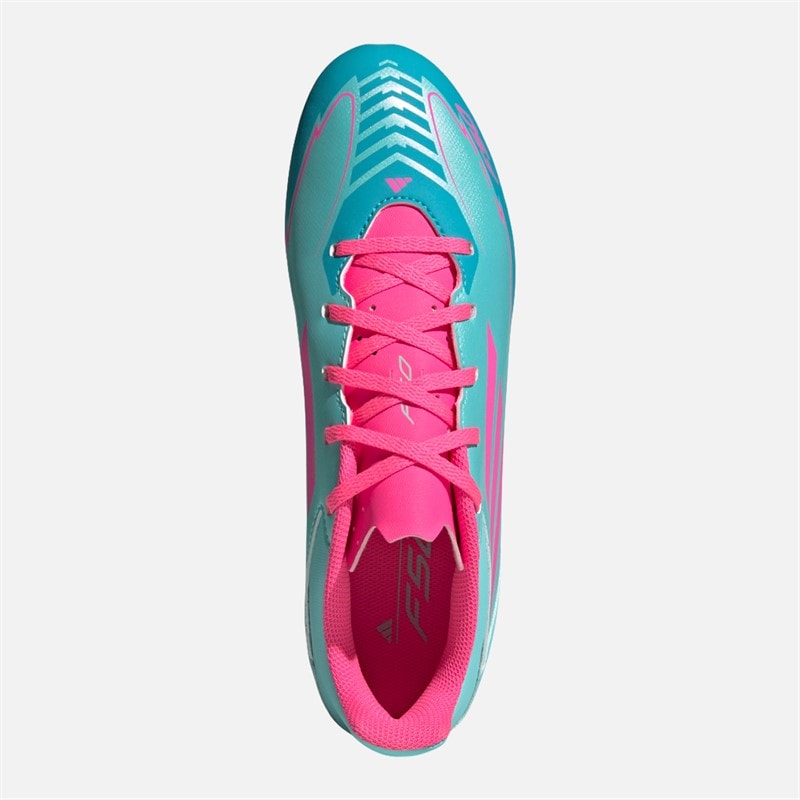 adidas Herre F50 Club Messi FG/MG Faste/Multi Jord Fodboldstøvler Flash Aqua/Lucid Pink/Lucid Cyan - Billede 4