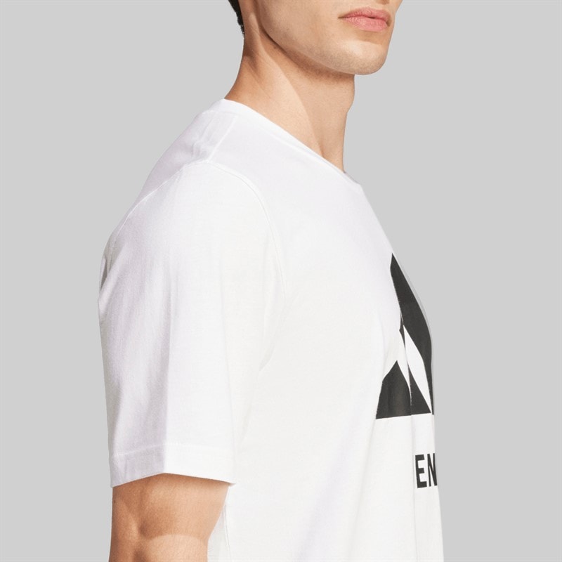 adidas Herre Logo Athen T Shirt Hvid - Billede 5