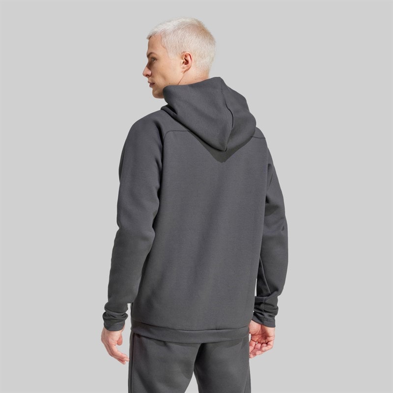 adidas Herre DFB Tyskland 24 Travel Fuld Lynlås Hættetrøje Carbon - Billede 2