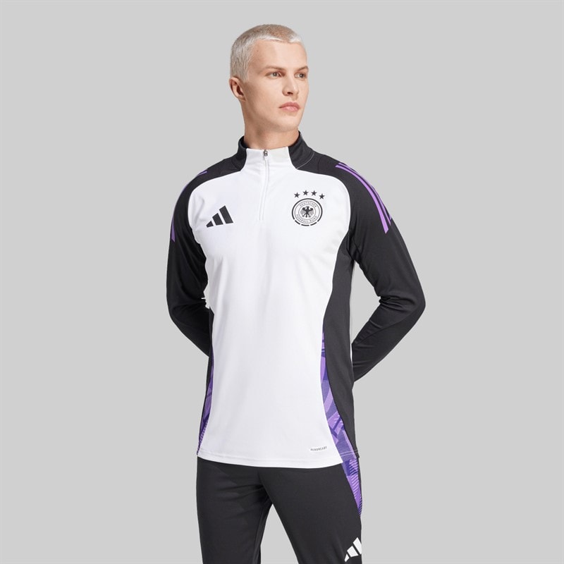 adidas Herre DFB Tyskland 1/4 Lynlås Træningsbluse Hvid - Billede 1