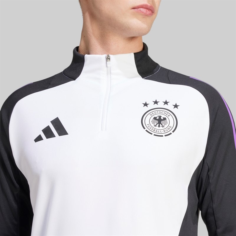 adidas Herre DFB Tyskland 1/4 Lynlås Træningsbluse Hvid - Billede 3