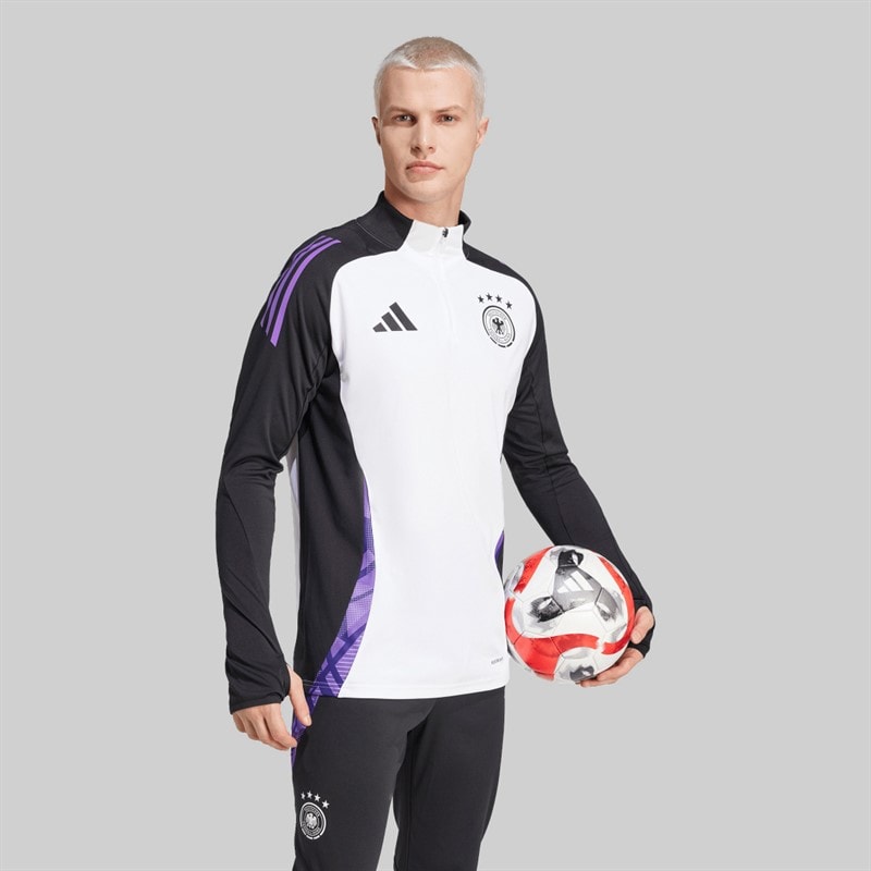 adidas Herre DFB Tyskland 1/4 Lynlås Træningsbluse Hvid - Billede 5