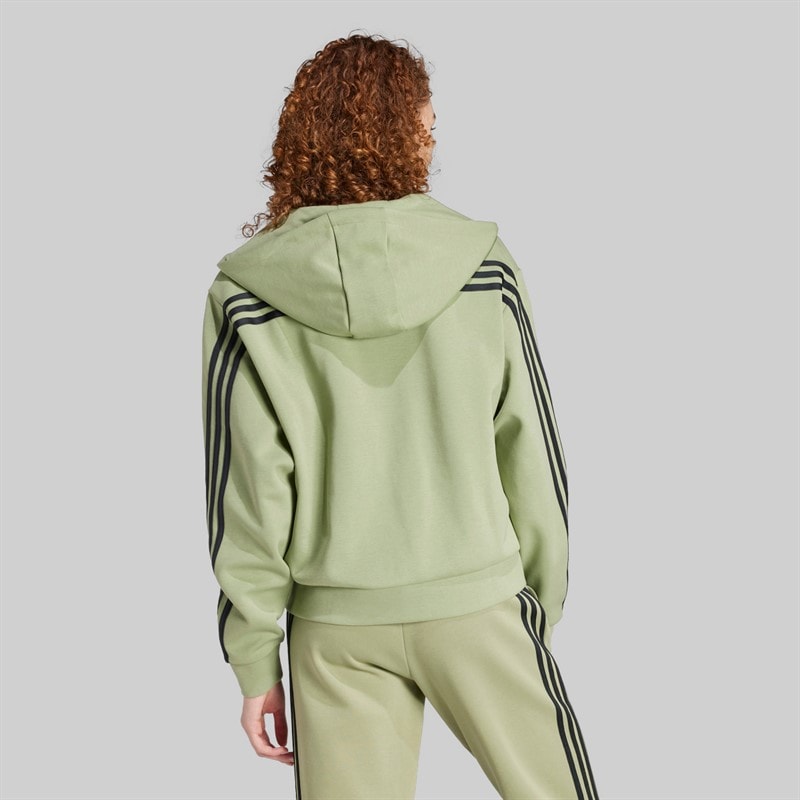 adidas Dame Future Icons 3-Strips Full Zip Hættetrøje Tent Green - Billede 2
