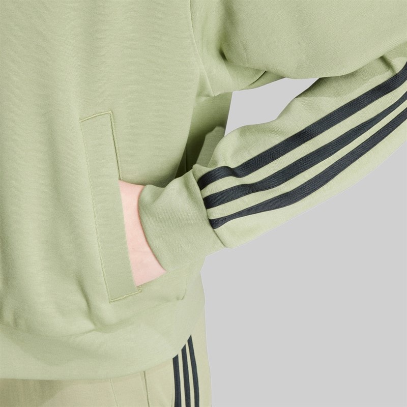 adidas Dame Future Icons 3-Strips Full Zip Hættetrøje Tent Green - Billede 4