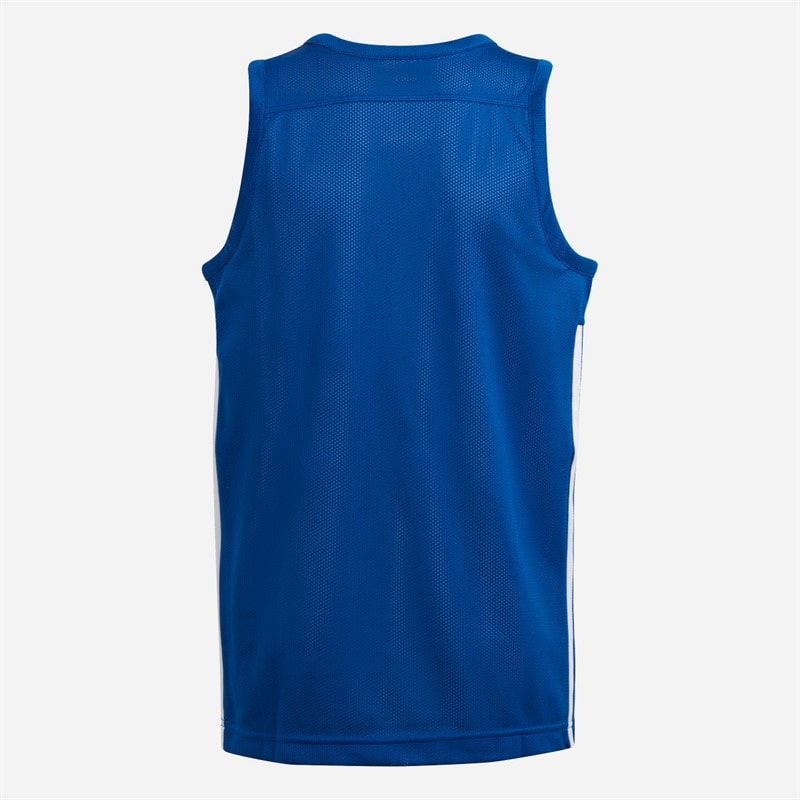 adidas Junior 3G Speed vendbar basketballtrøje Collegiate Royal/Hvid - Billede 2