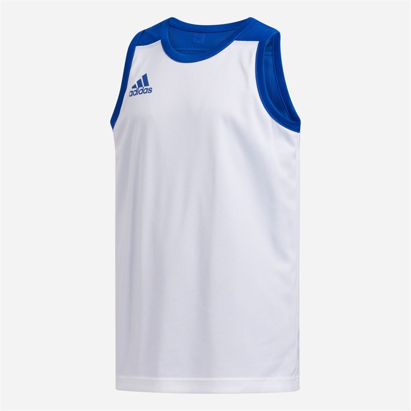 adidas Junior 3G Speed vendbar basketballtrøje Collegiate Royal/Hvid - Billede 5