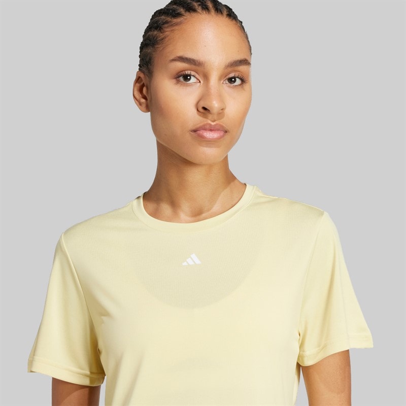 adidas Dame Designet Til Træning T-shirt Powder Yellow - Billede 3