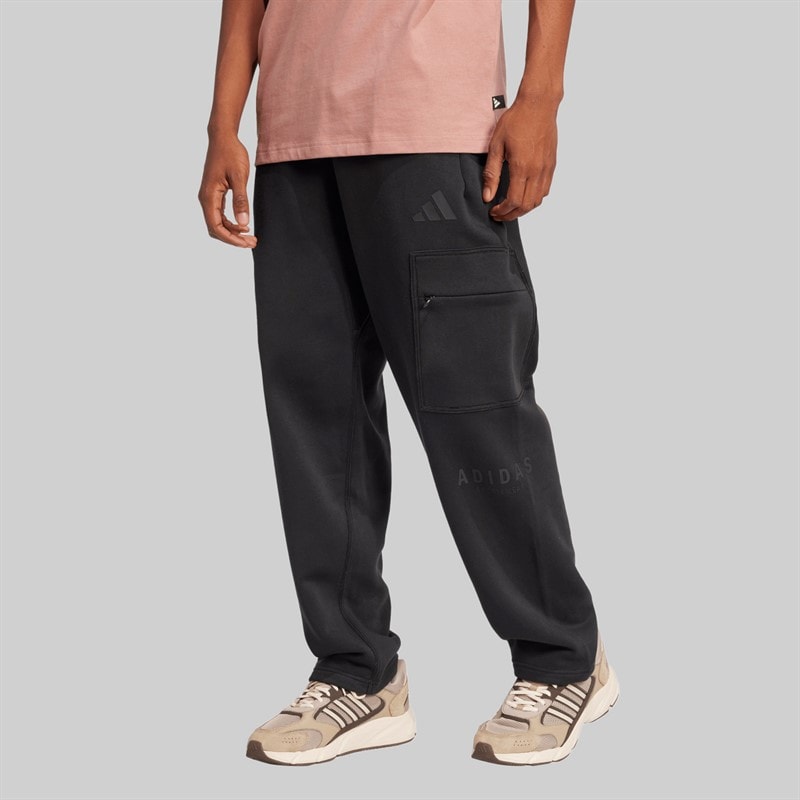 adidas Herre All SZN Fleece Løse Cargo Bukser Sort/Sort - Billede 1