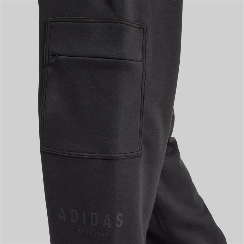 adidas Herre All SZN Fleece Løse Cargo Bukser Sort/Sort - Billede 4