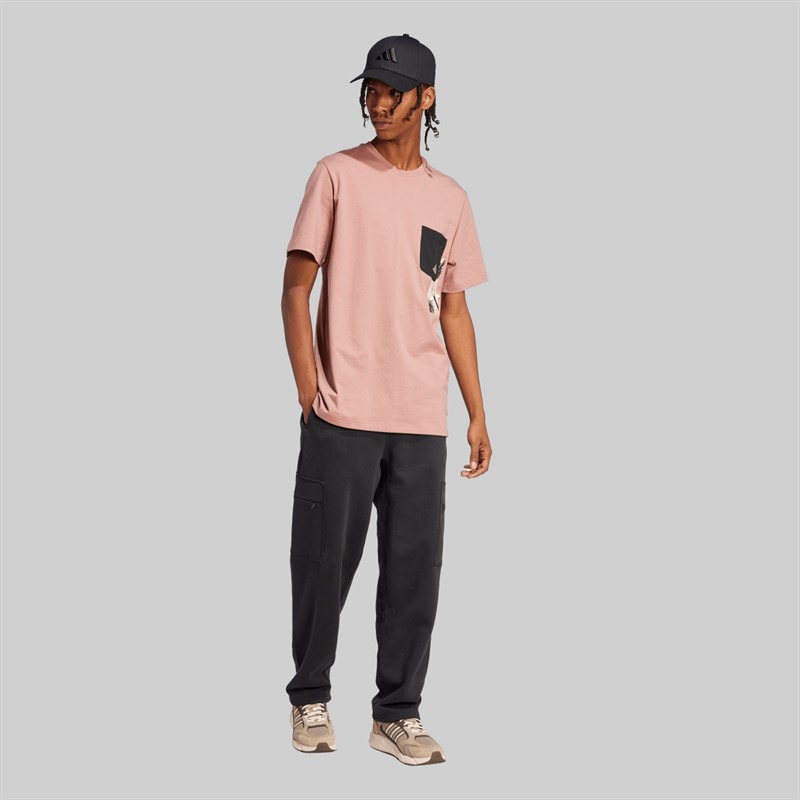 adidas Herre All SZN Fleece Løse Cargo Bukser Sort/Sort - Billede 5