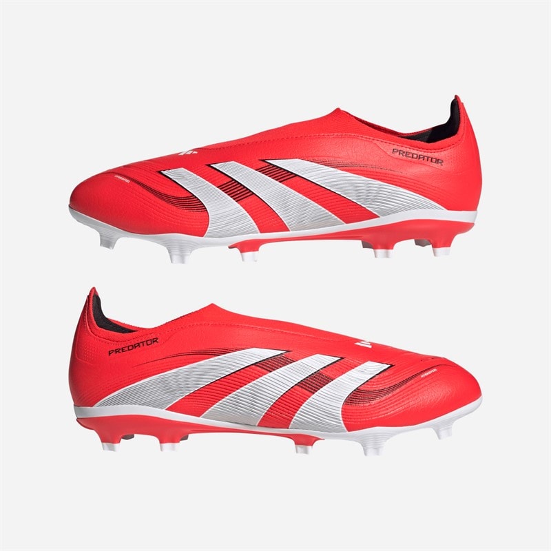 adidas Herre Predator League Snøreløse FG/MG Fast/Multi Underlag Fodboldstøvler Lucid Red/Cloud White/Core Black