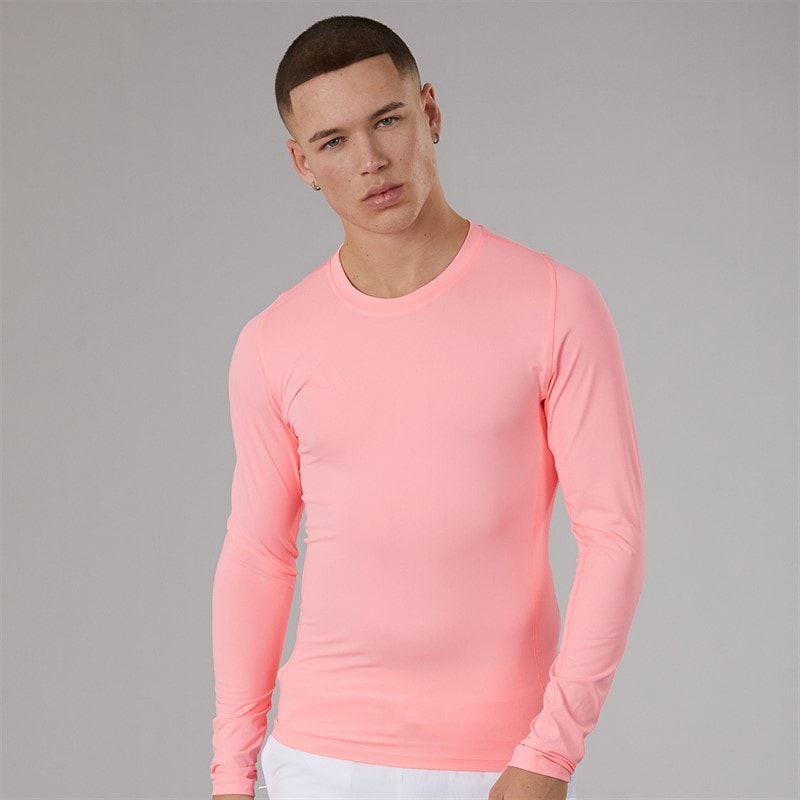 adidas Herre Tech Fit Langærmet T-shirt Pink Spark