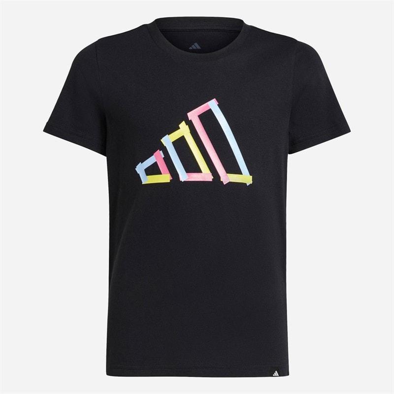 adidas Junior Drenge tech logo grafik t-shirt Sort - Billede 1