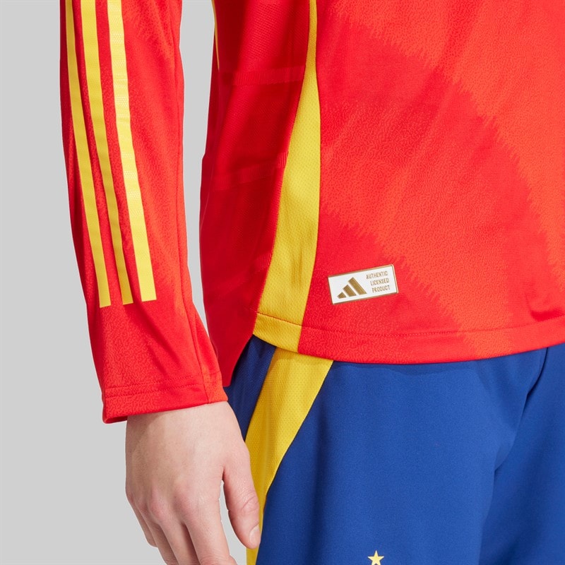 adidas Herre FEF Spanien 23/24 Authentic Hjem Lange Ærmer Trøje Better Scarlet - Billede 4