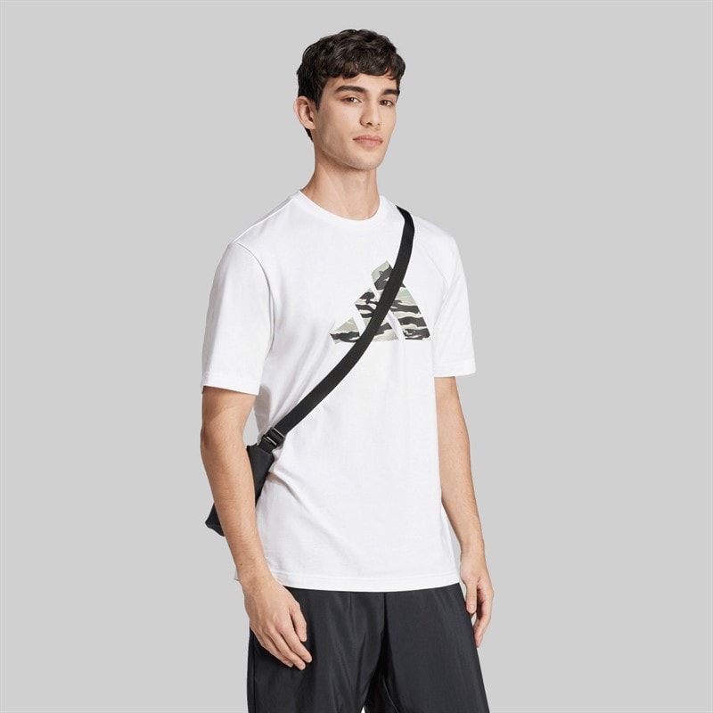 adidas Herre Codes Camo Grafisk T Shirt Hvid - Billede 5