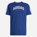 adidas Herre Codes Collegiate Lineær Grafisk T-shirt Dark Blue