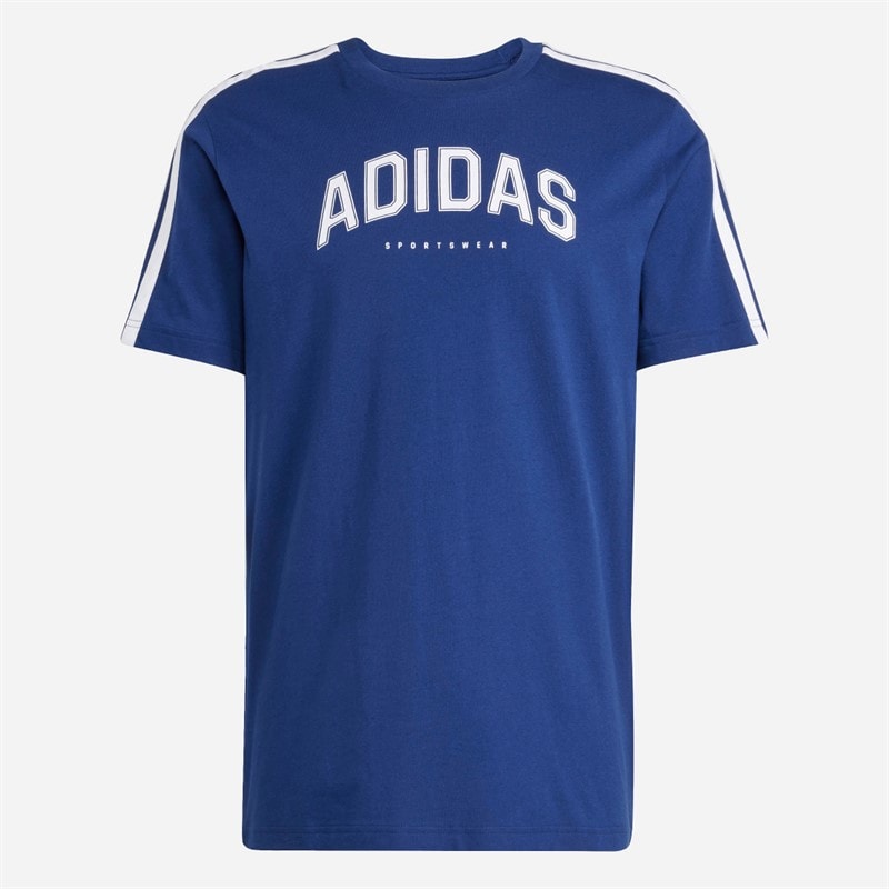 adidas Herre Codes Collegiate Lineær Grafisk T-shirt Dark Blue - Billede 1