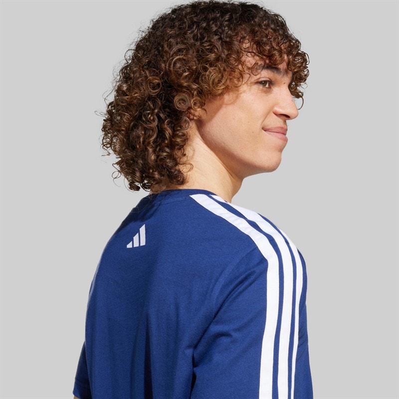 adidas Herre Codes Collegiate Lineær Grafisk T-shirt Dark Blue - Billede 5