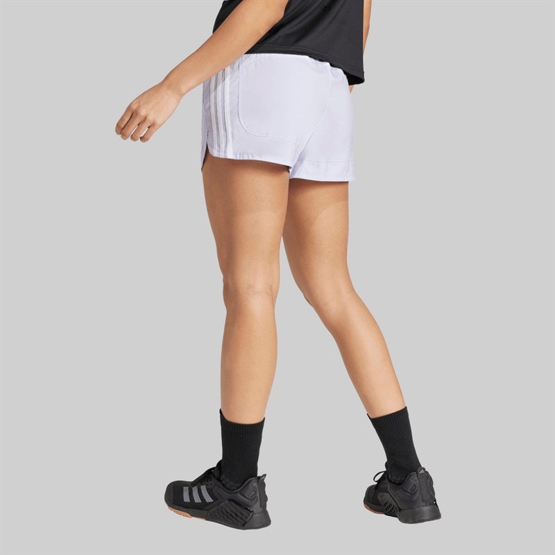 adidas Dame Pacer Trænings 3 striber vævede shorts med høj talje Violet Tone/Hvid - Billede 2
