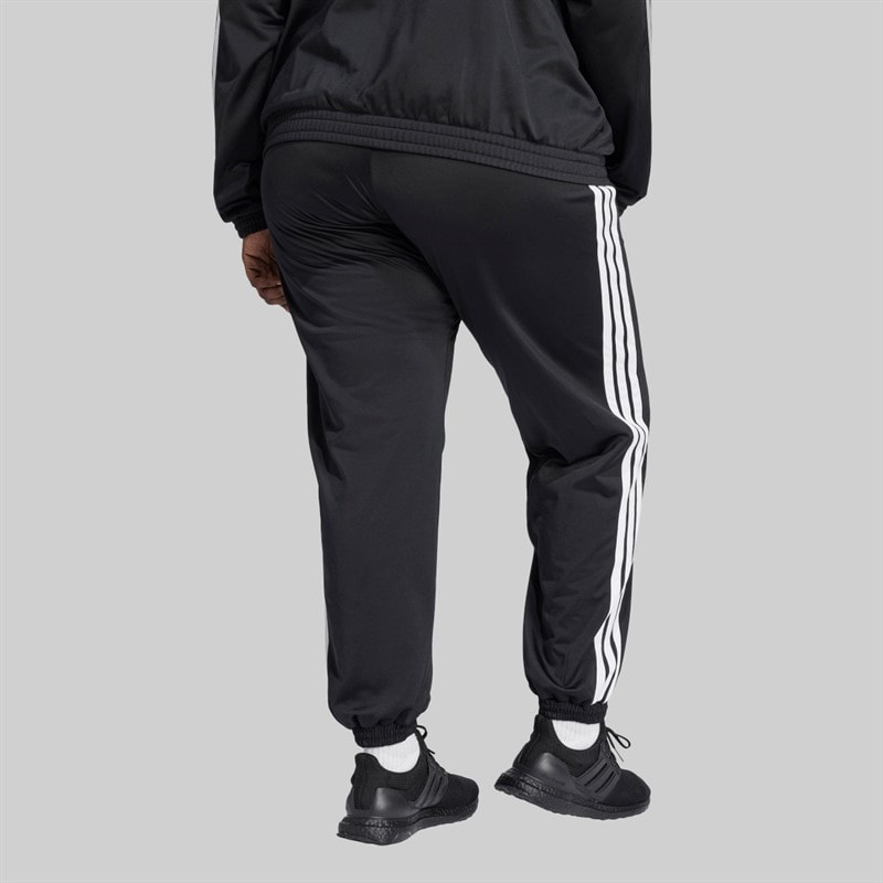 adidas Kvinder Plus Size Tricot 3 striber træningsbukser Sort/Hvid - Billede 2