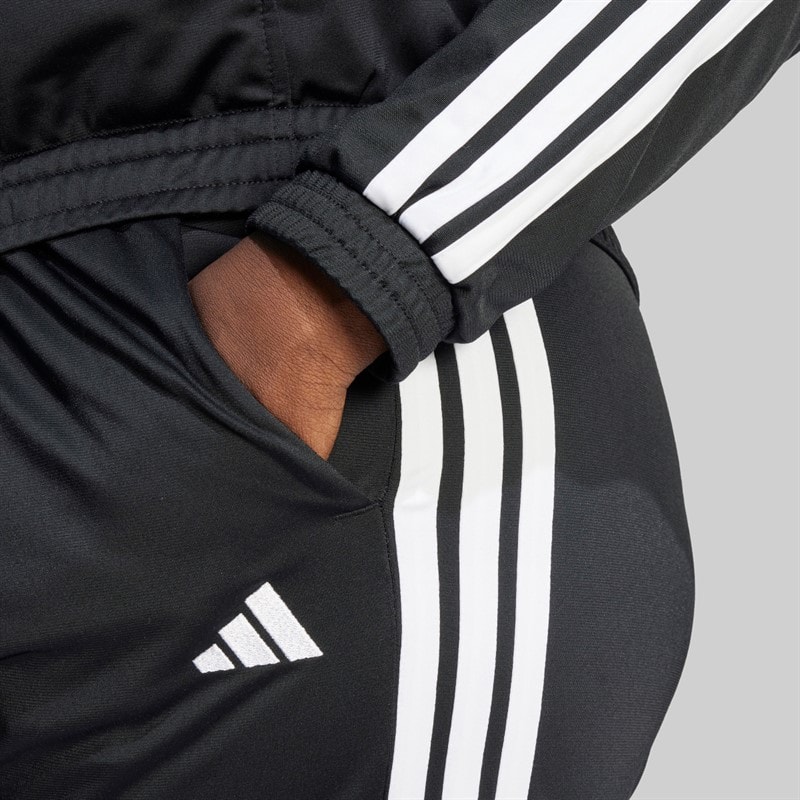 adidas Kvinder Plus Size Tricot 3 striber træningsbukser Sort/Hvid - Billede 3