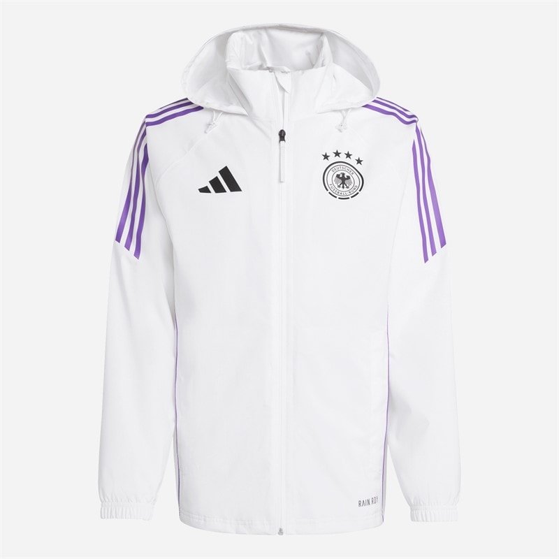 adidas Herre DFB Tyskland Tiro 24 spiller regnjakke Hvid
