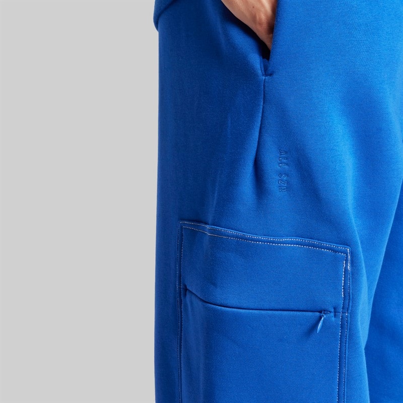 adidas Herre fleece afslappede cargobukser hele sæsonen Royal Blue/Off White - Billede 4