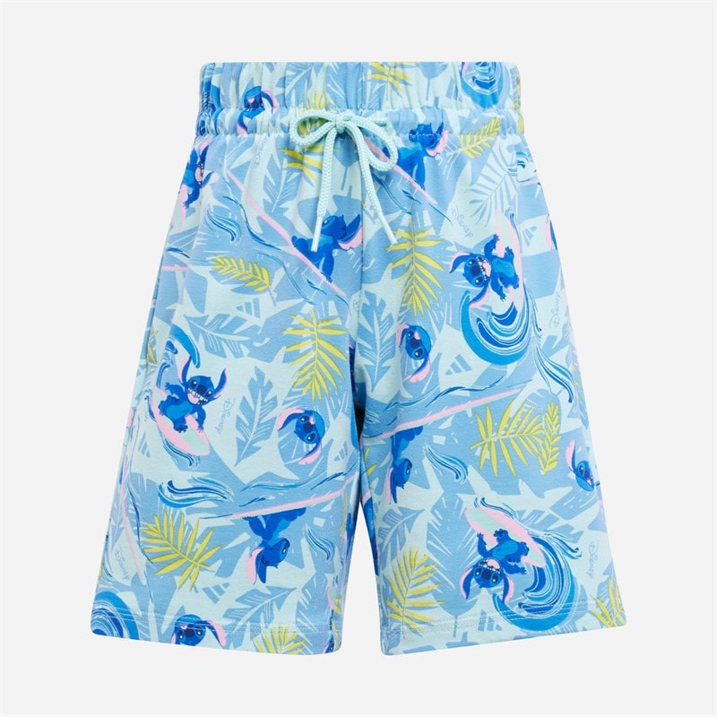adidas Børn X Disney Lilo Og Stitch T Shirt Og Shorts Sæt Hvid/Semi Flash Aqua - Billede 4