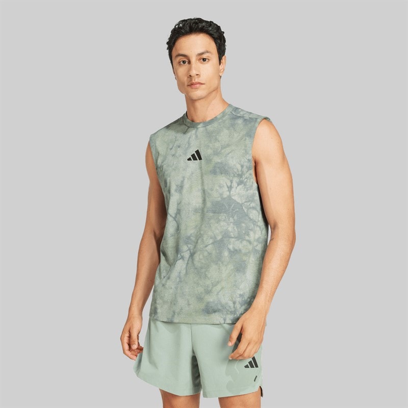 adidas Herre Primelift Grafisk Tanktop Wonder Silver/Sort - Billede 1