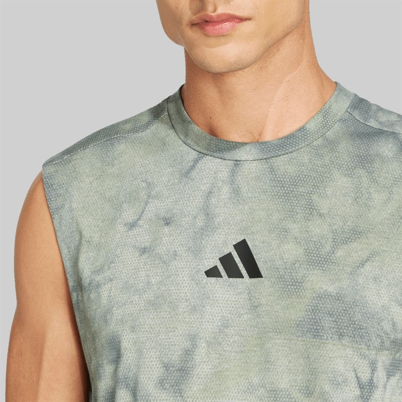 adidas Herre Primelift Grafisk Tanktop Wonder Silver/Sort - Billede 4