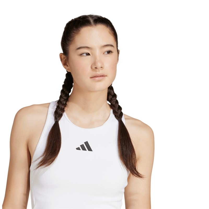 adidas Dame Power 3 Striber Racerback Tanktop Hvid - Billede 4