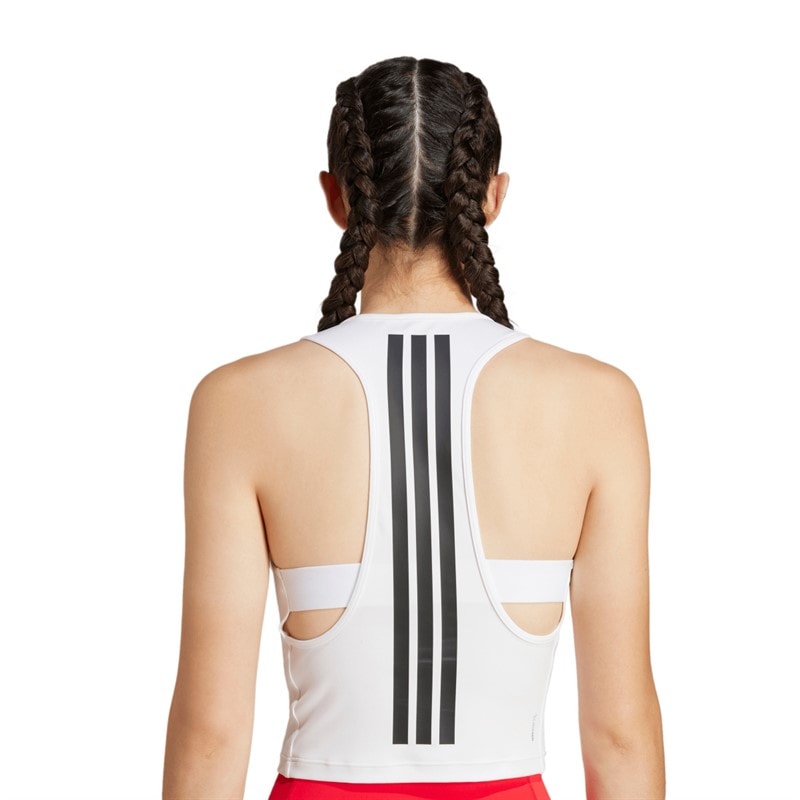 adidas Dame Power 3 Striber Racerback Tanktop Hvid - Billede 5