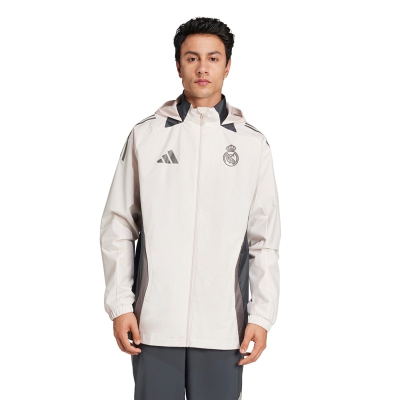 adidas Herre RMCF Real Madrid 24/25 Europæisk All Weather Jakke Putty Mauve/Dark Grey/Charcoal - Billede 1