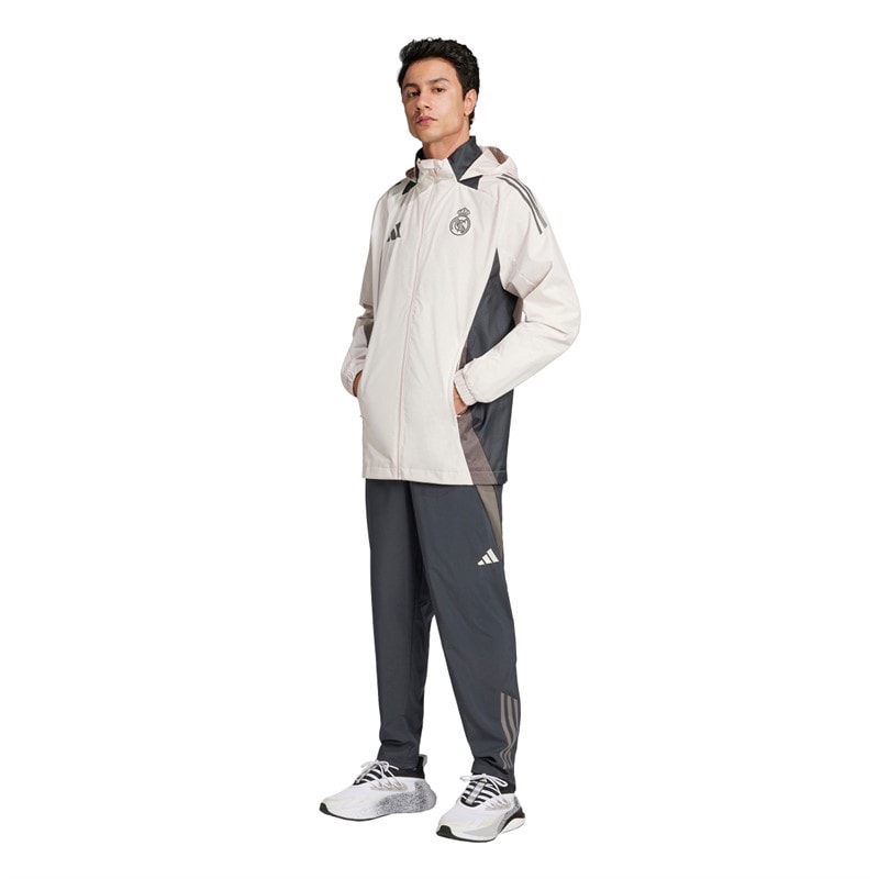 adidas Herre RMCF Real Madrid 24/25 Europæisk All Weather Jakke Putty Mauve/Dark Grey/Charcoal - Billede 5