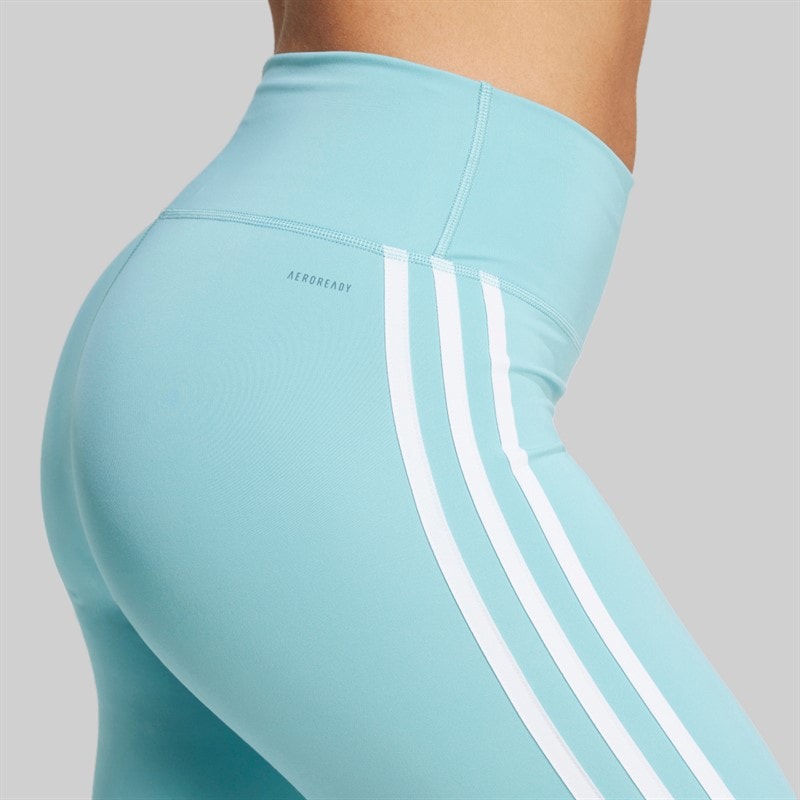 adidas Dame Trænings Essentielle 3 striber Høj talje 7/8 leggings Mint Tone - Billede 4