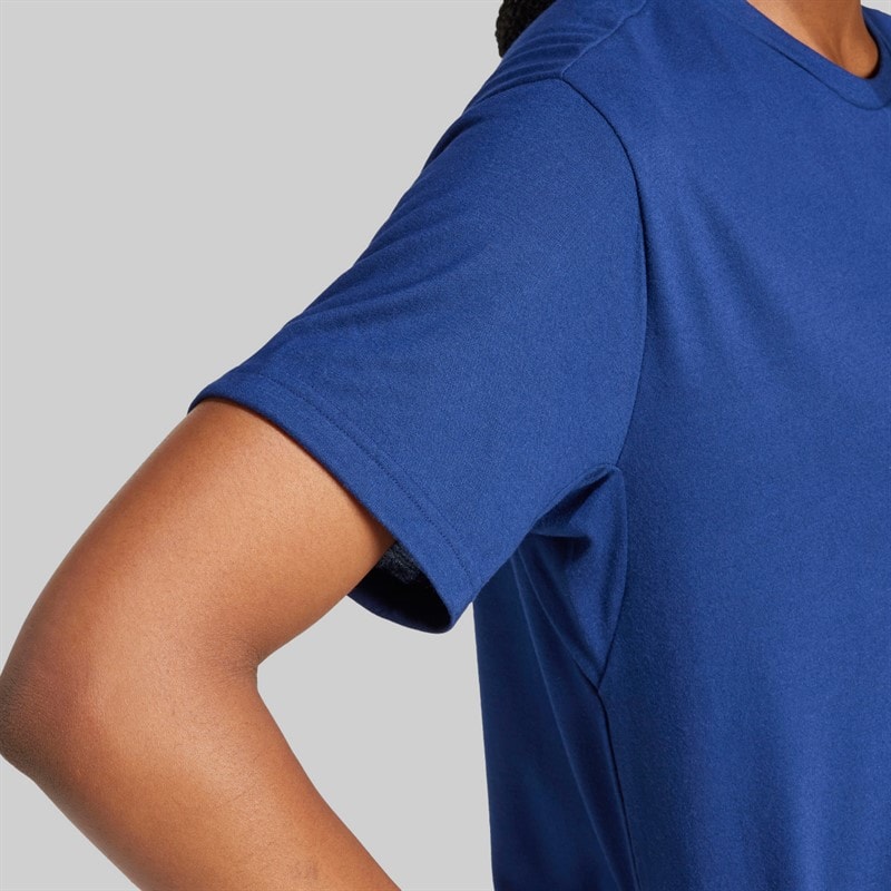 adidas Dame workout T-shirt med stort logo Dark Blue - Billede 4