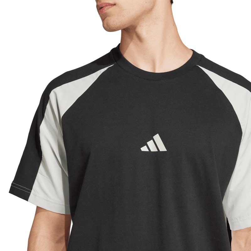 adidas Herre sæsonens vigtigste farveblok T-shirt Sort - Billede 3