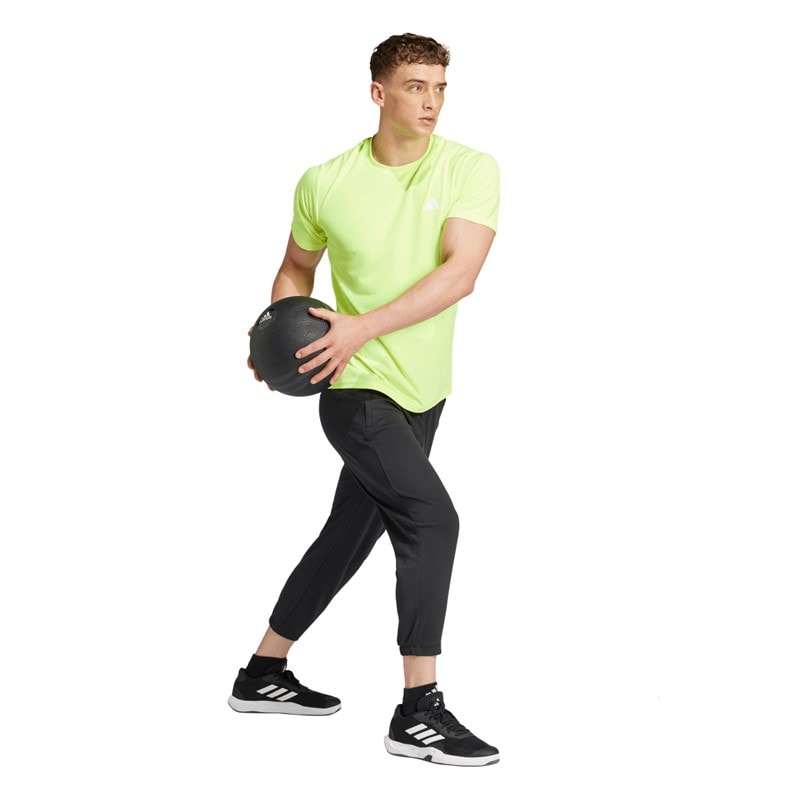 adidas Herre Træn Essentials T-shirt Lucid Lemon/Hvid - Billede 3