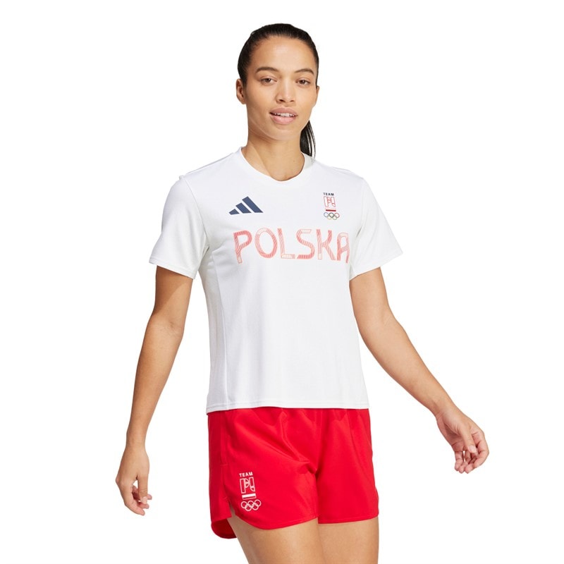 adidas Dame Team Polen Olympisk Trænings T-shirt Hvid - Billede 5