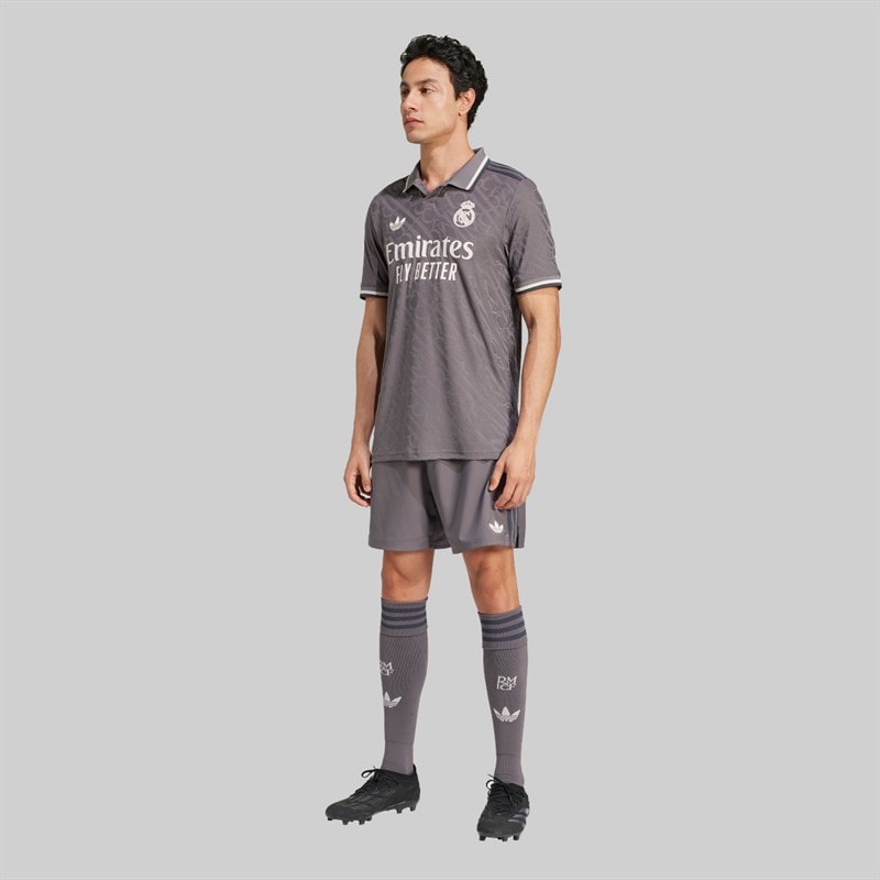 adidas Herre RMCF Real Madrid 24/25 Autentiske Tredje Shorts Charcoal - Billede 5