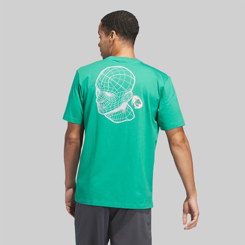 adidas Herre Mind Trips Tilbage Grafisk T-shirt Semi Court Green - Billede 1