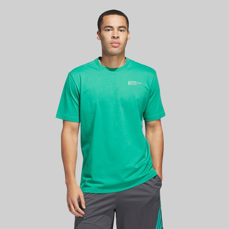 adidas Herre Mind Trips Tilbage Grafisk T-shirt Semi Court Green - Billede 2