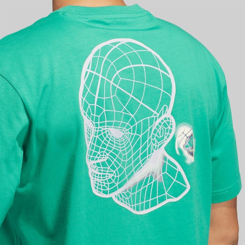 adidas Herre Mind Trips Tilbage Grafisk T-shirt Semi Court Green - Billede 4