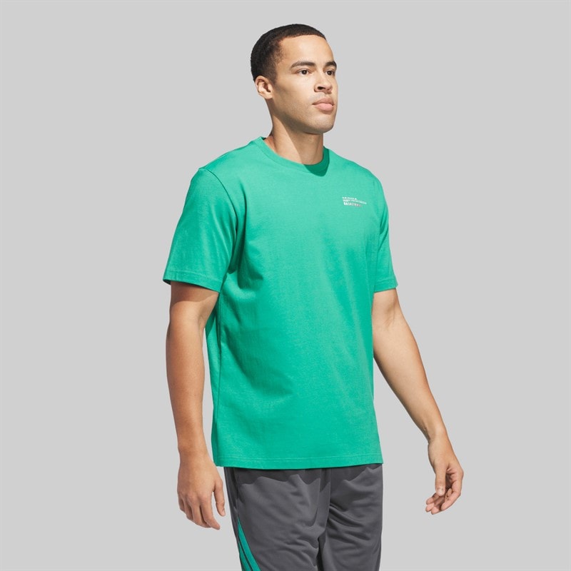 adidas Herre Mind Trips Tilbage Grafisk T-shirt Semi Court Green - Billede 5