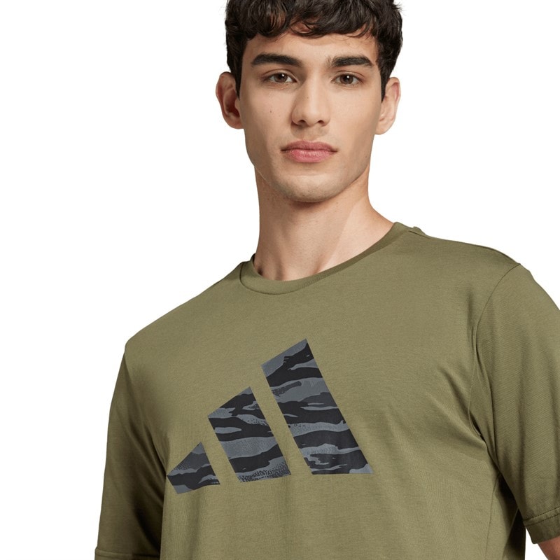 adidas Herre Codes Camo Grafik T-shirt Olive Strata - Billede 3