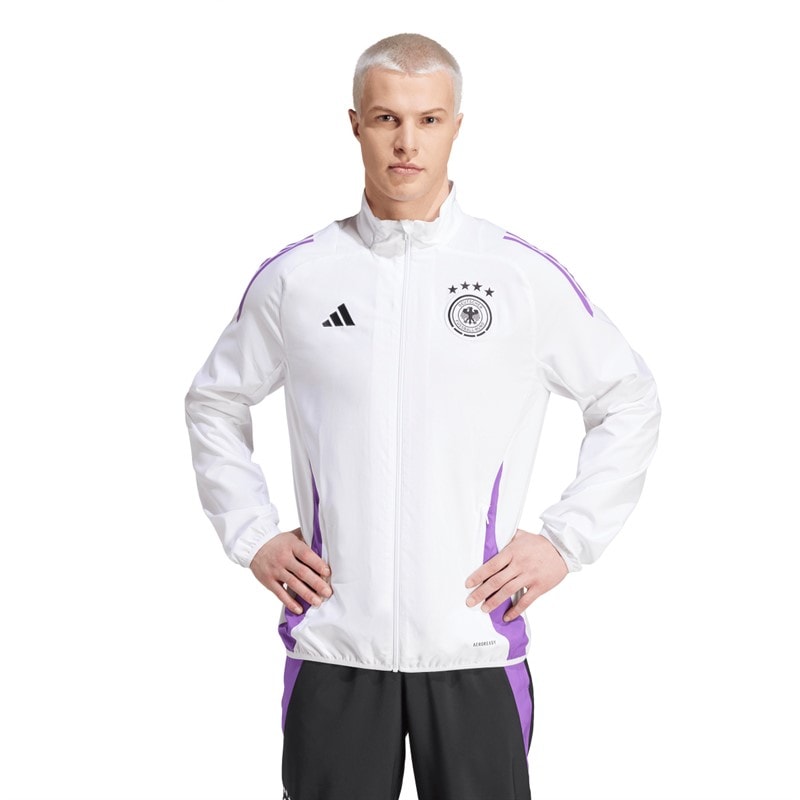 adidas Herre DFB Tyskland 23/24 Før Kamp Jakke Hvid - Billede 1