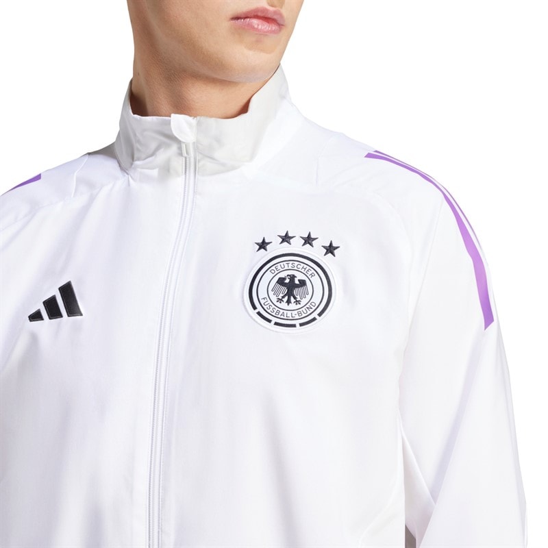 adidas Herre DFB Tyskland 23/24 Før Kamp Jakke Hvid - Billede 3