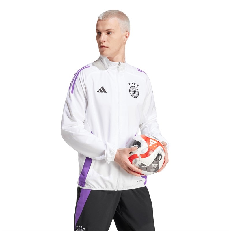 adidas Herre DFB Tyskland 23/24 Før Kamp Jakke Hvid - Billede 5